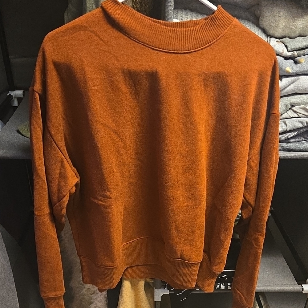 a new day Womens Burnt Orange Crewneck Sweater